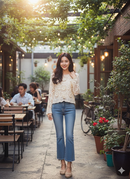 Irish Crochet Top - Cream