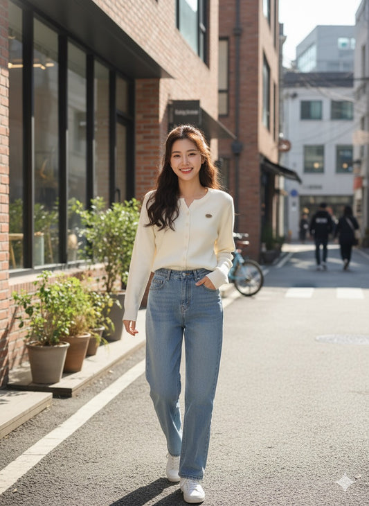 Knitted Rib Top - Off White