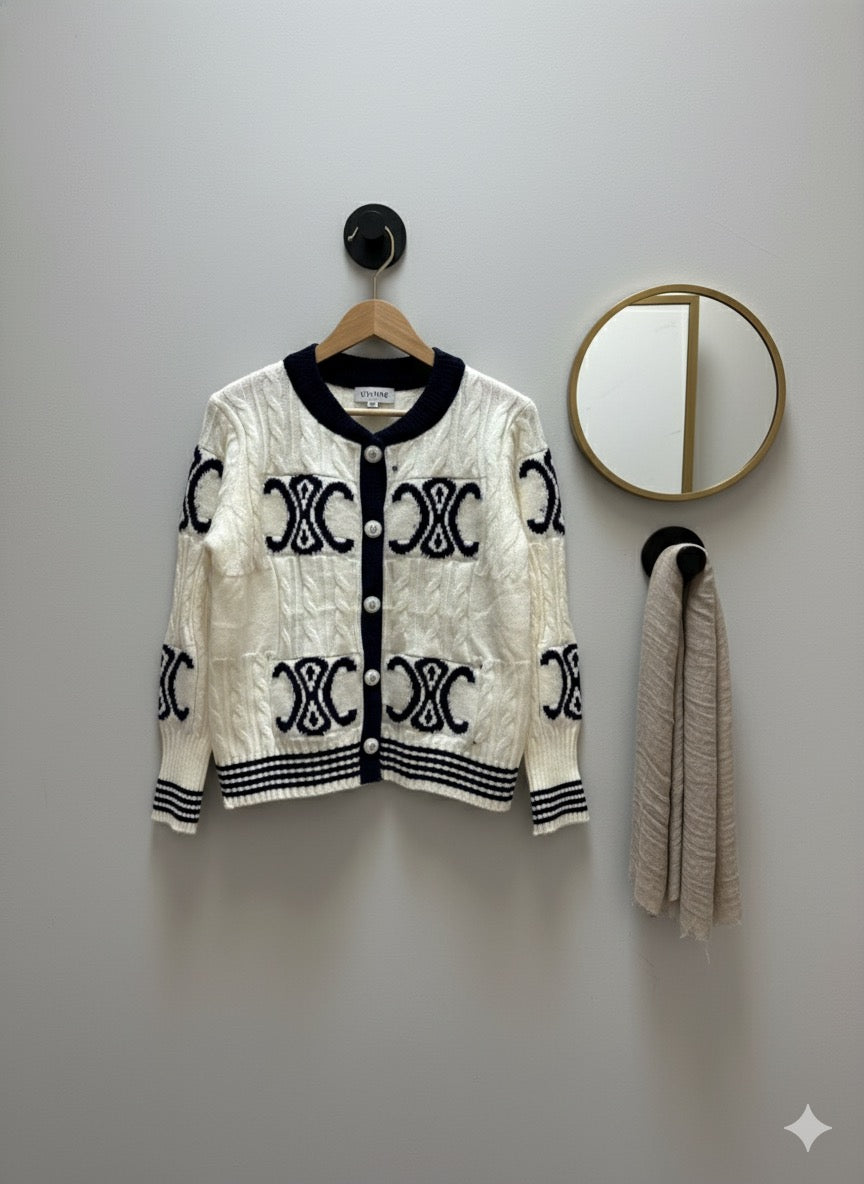 Heritage Charm Cardigan - White