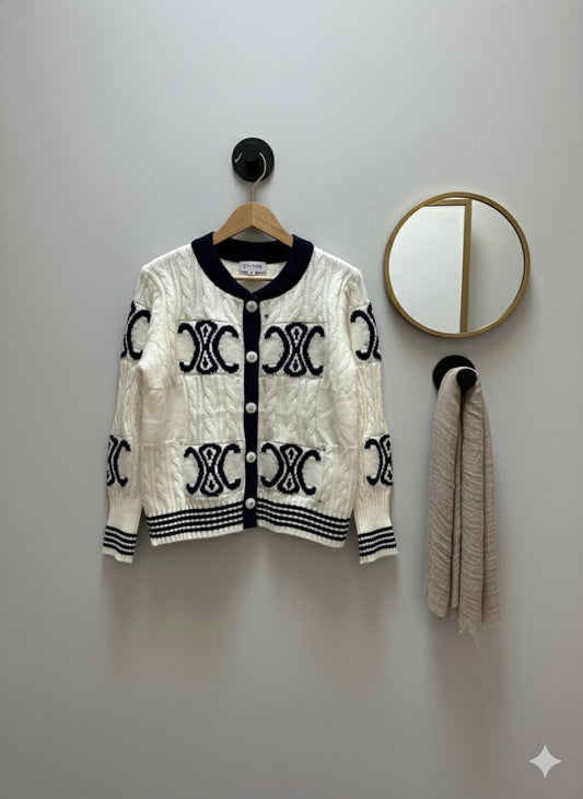 Heritage Charm Cardigan - White