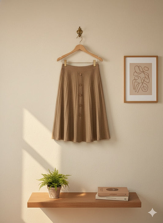 Meadow Button Skirt - Caramel