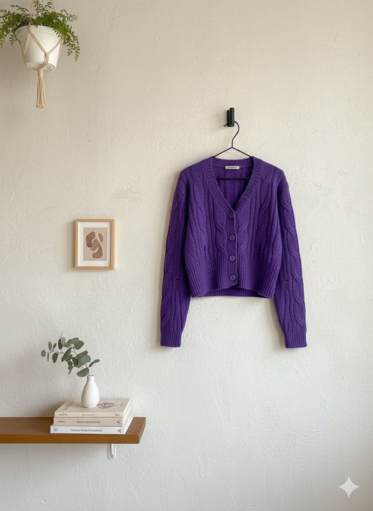 Distressed Cropped Top - Purple