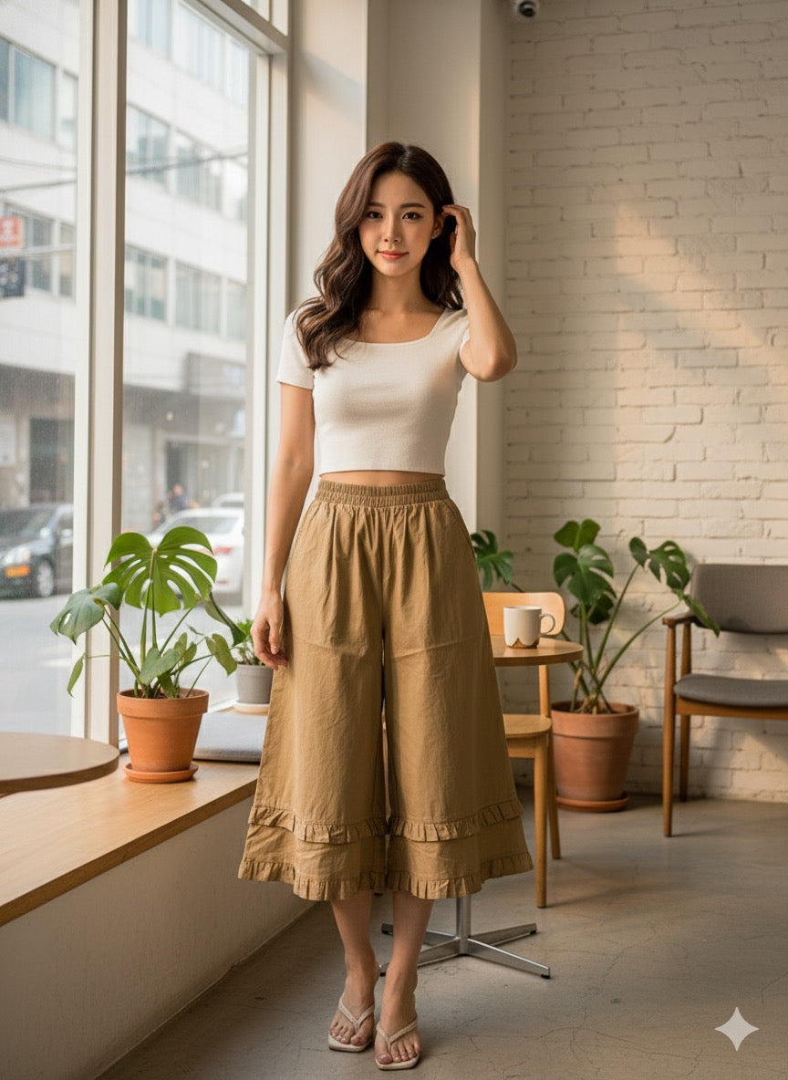 Gaucho Pants - Beige