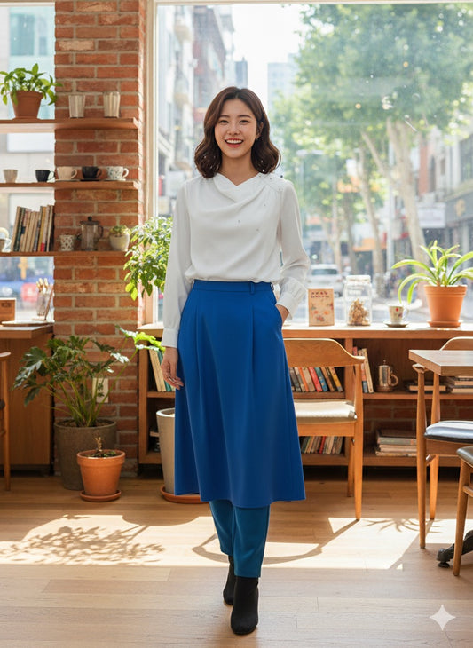 Draped Blouse - White