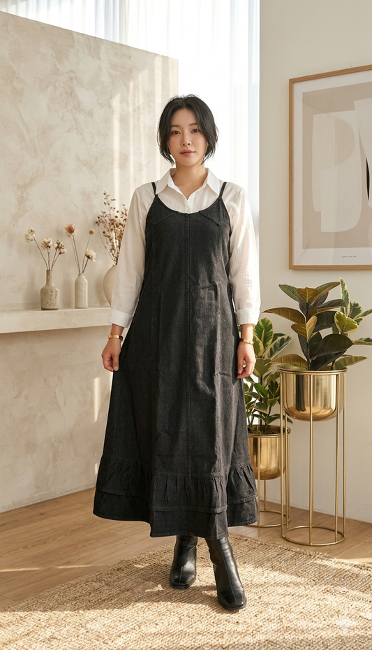 Denim Grace Modesty Gown - Black