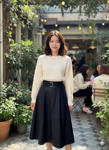 Faux Leather Black Skirt