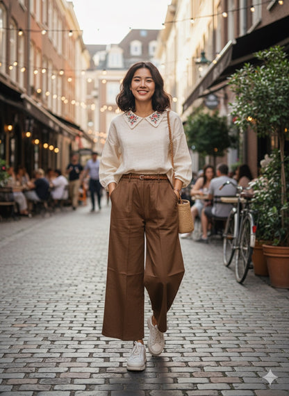 Caramel Linen Blend Culottes