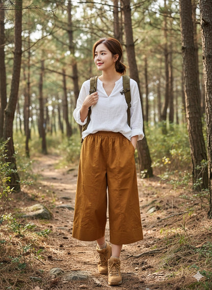 Wide-Legged Cotton Culottes