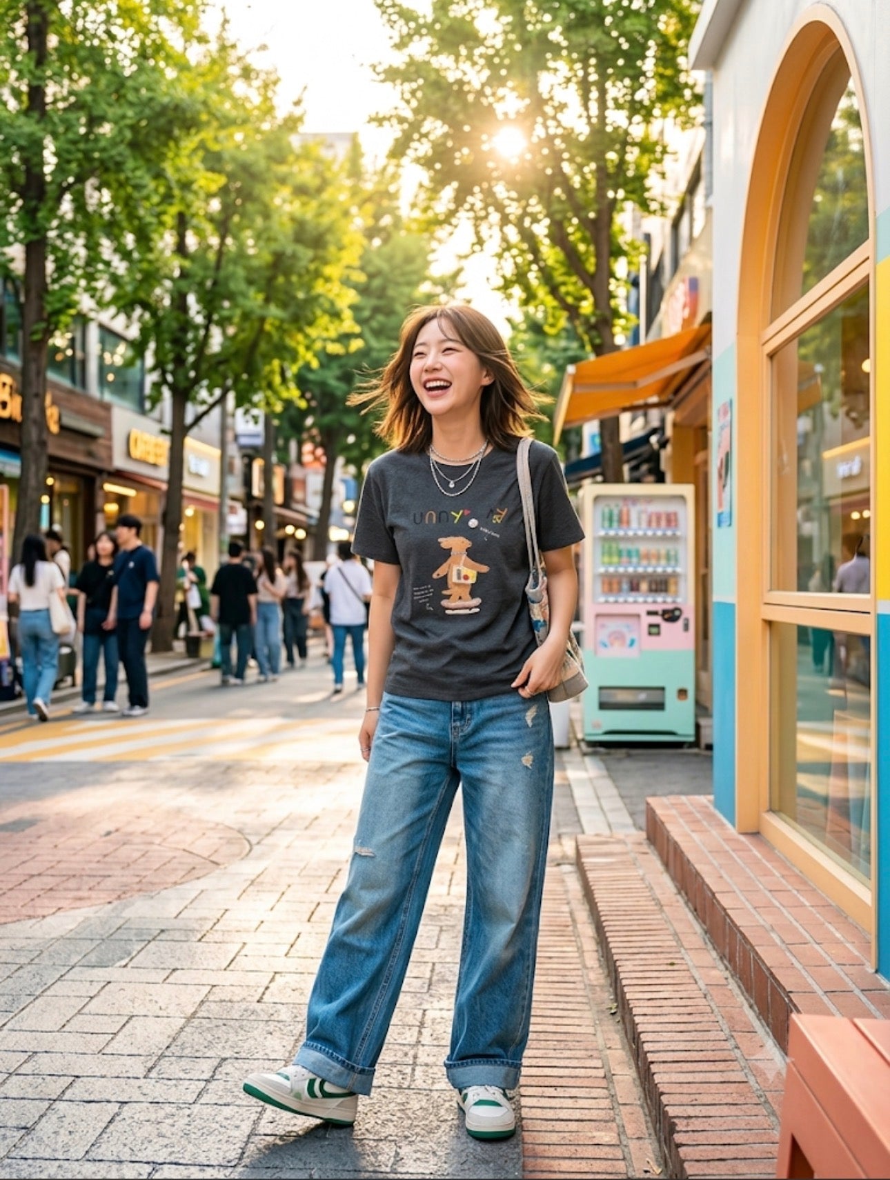 Sunny Day Teddy Tee - Grey