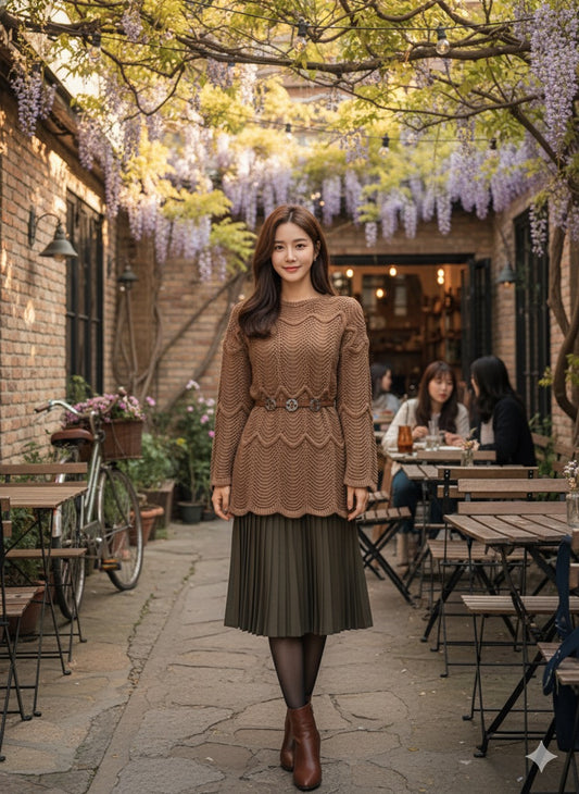 Ocean Knit Pullover - Brown