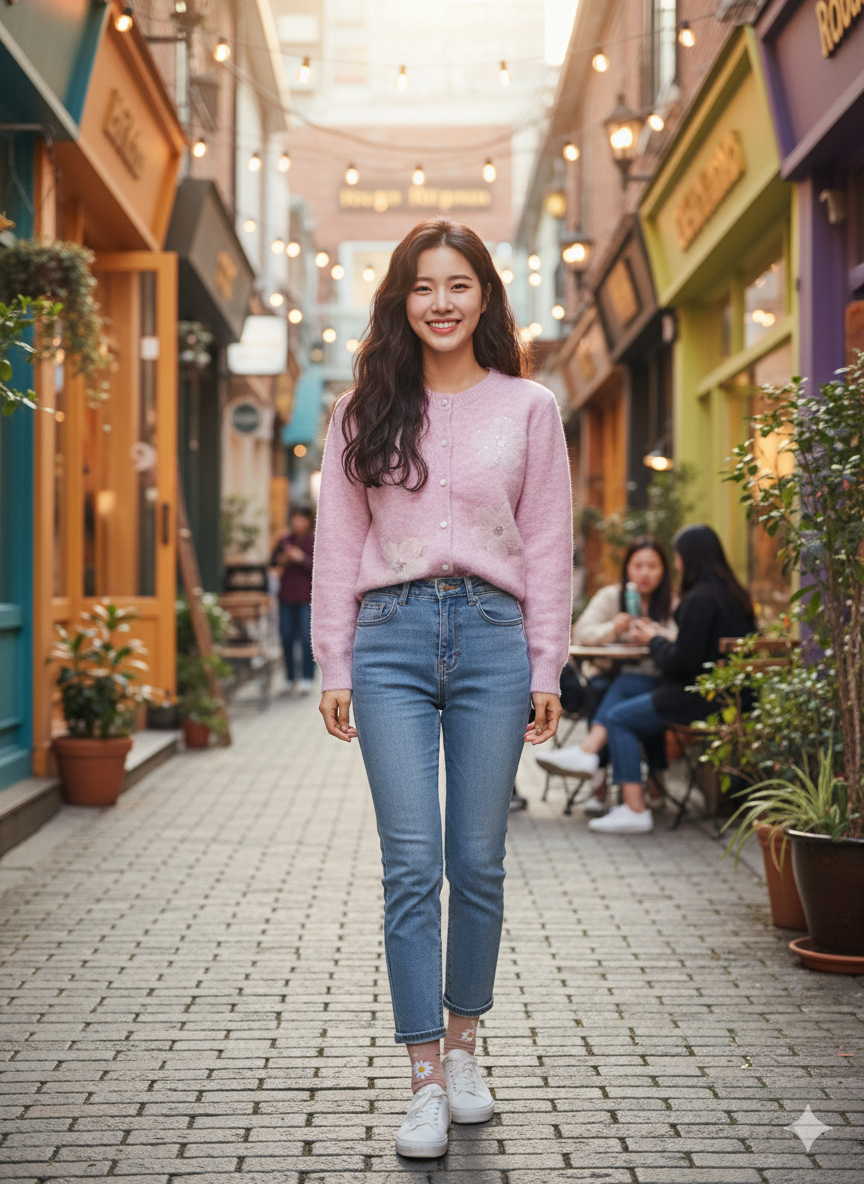 Button-Up Cardigan - Pink