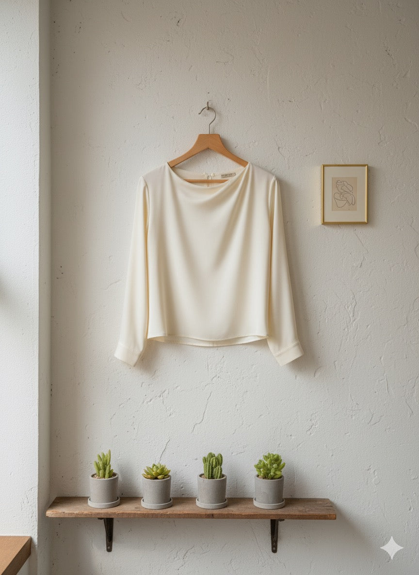 Draped Blouse - Cream