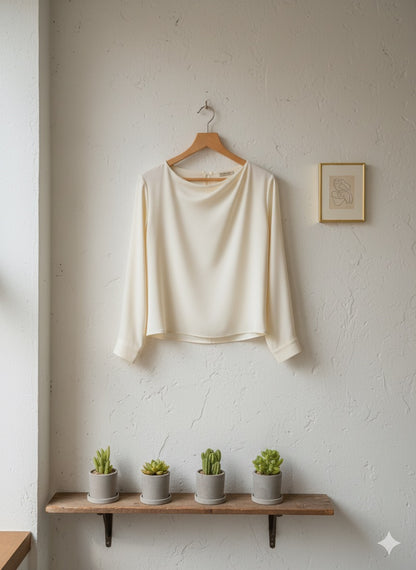 Draped Blouse - Cream