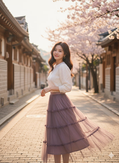 Lavender Dream Mesh Skirt”