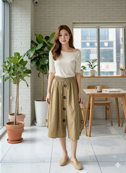 Button Bloom pant - Beige
