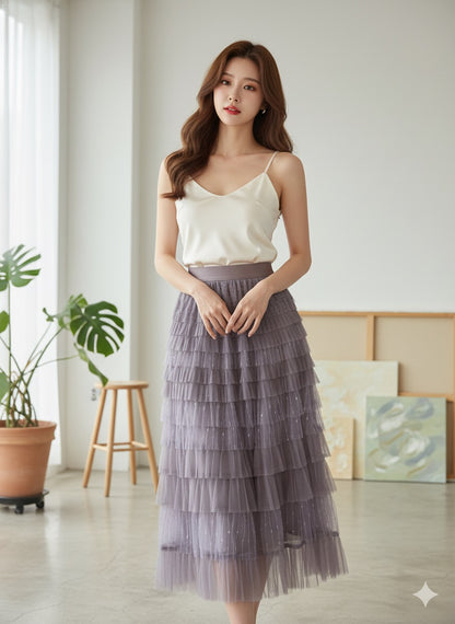 Ruffle Tulle Skirt