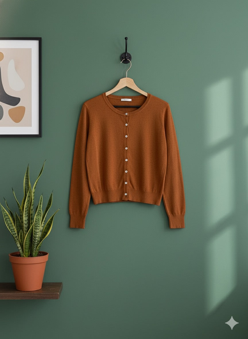 Crew Neck Toggles - Rust