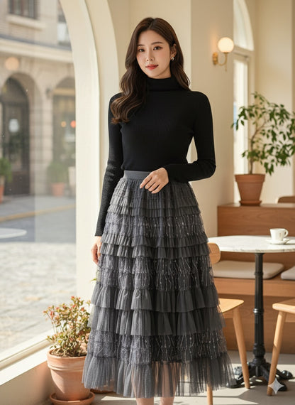 Ruffle Tulle Skirt