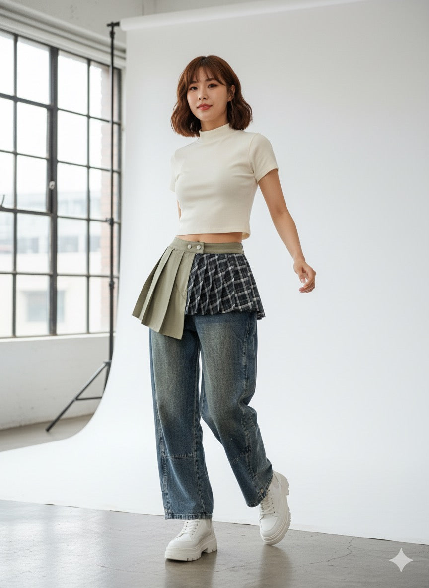 Duo Skirt Accent Denim