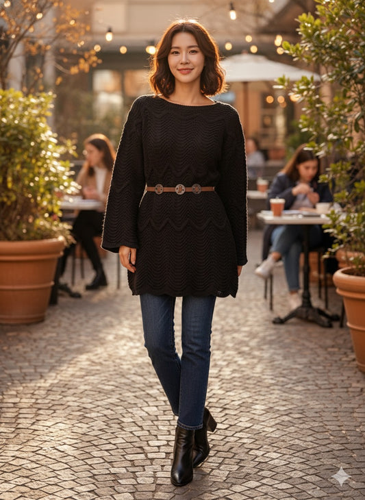 Ocean Knit Pullover - Black