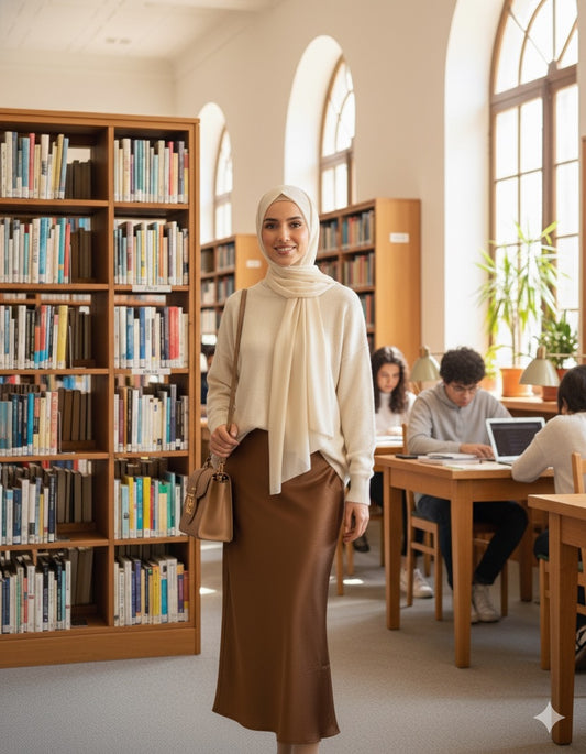 Bias Cut Satin Skirt
