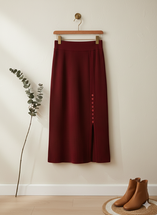 Sleek Form Skirt - Red