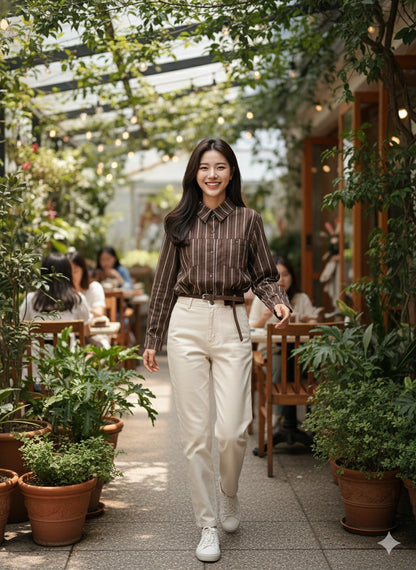 Flounce Stripe Shirt