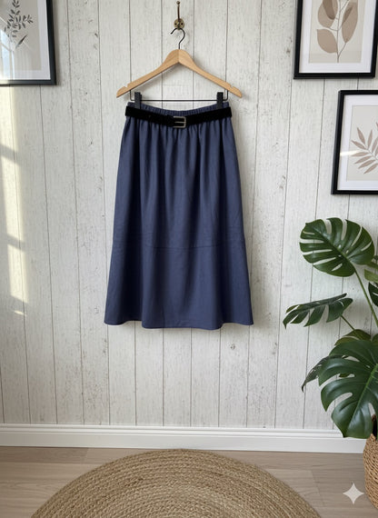 Faux Leather Blue Skirt