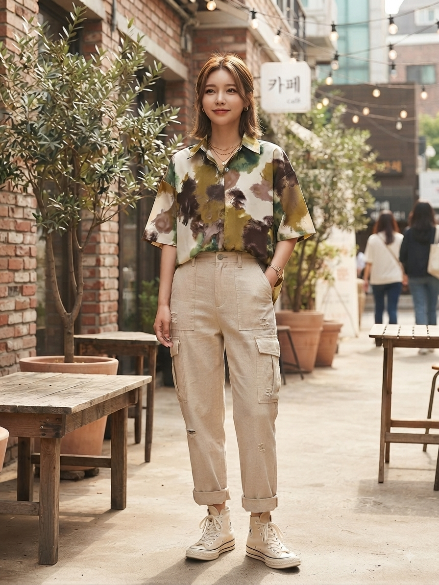 Abstract Oversized Shirt