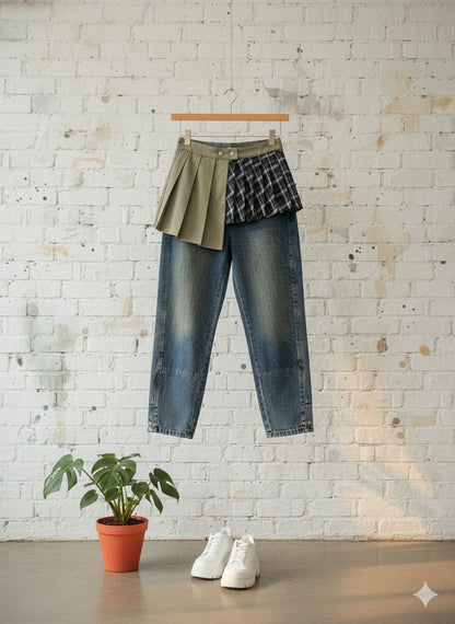 Duo Skirt Accent Denim