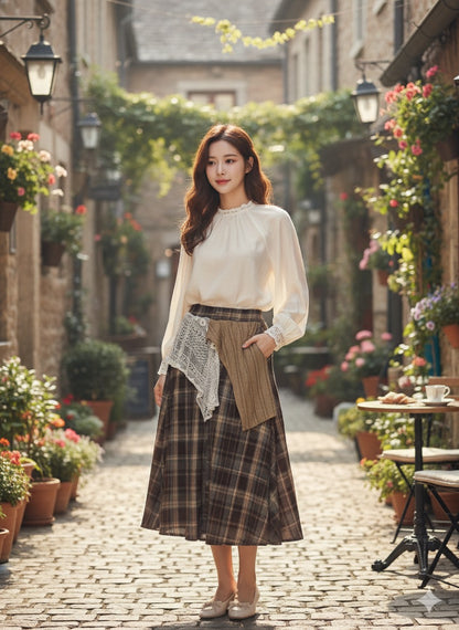 Plaid Layered Skirt