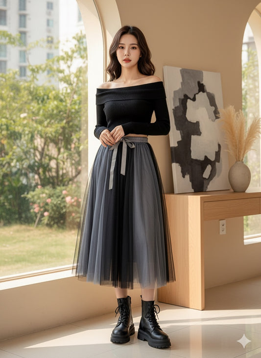 Ash Layered Tulle Skirt