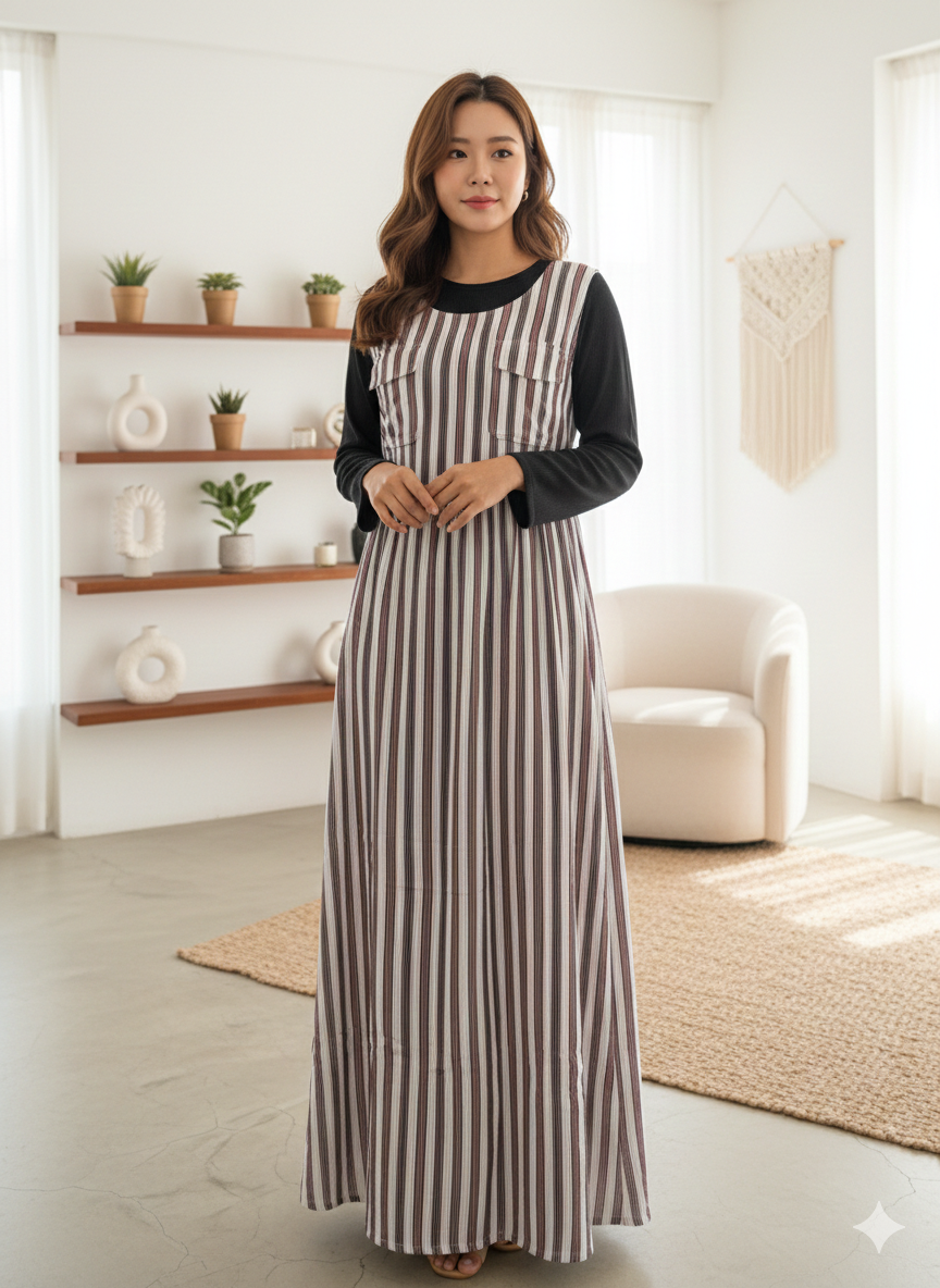 Pure Poise Dress - pink Stripes