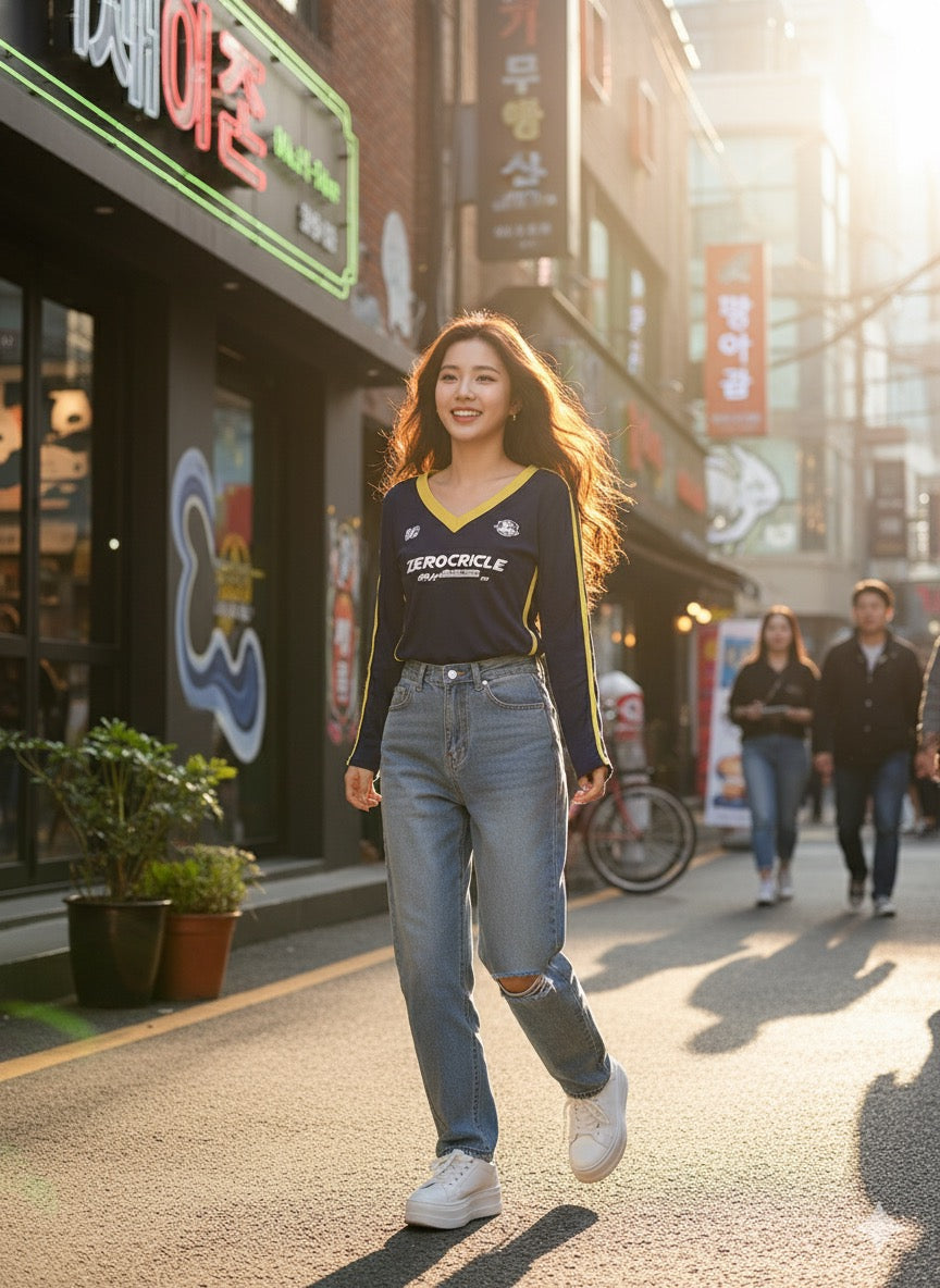 Collegiate Jersy - Navy Blue