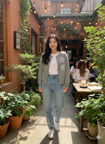 Button-Up Cardigan - Ash