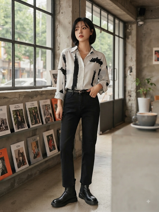 Monochrome Swirl Shirt