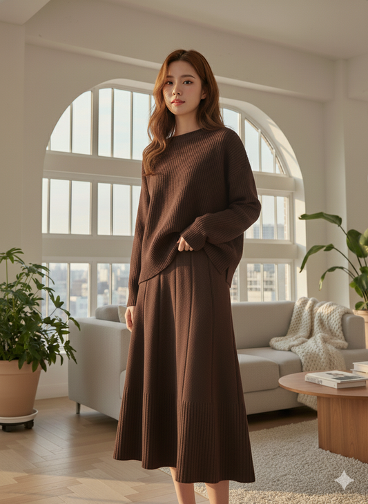 Petal Drift Skirt - Brown