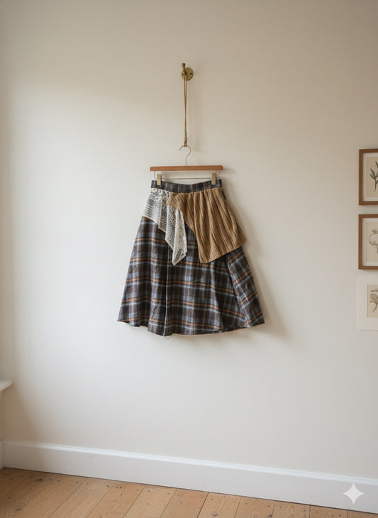 Plaid Layered Skirt