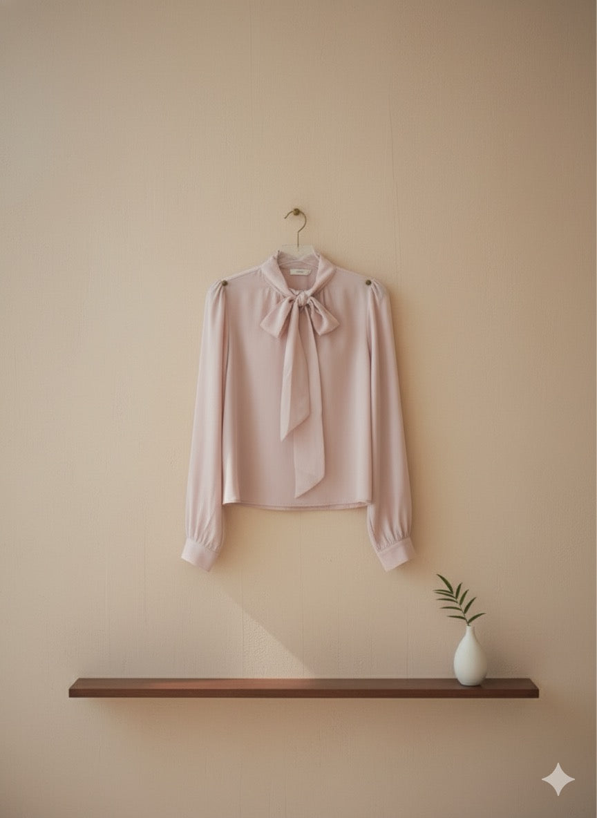 Pussy Bow Blouse - Pink