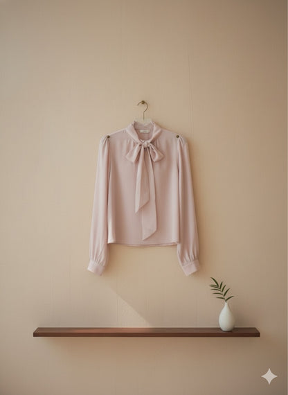 Pussy Bow Blouse - Pink