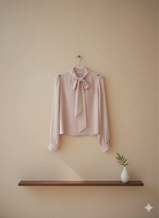 Pussy Bow Blouse - Pink
