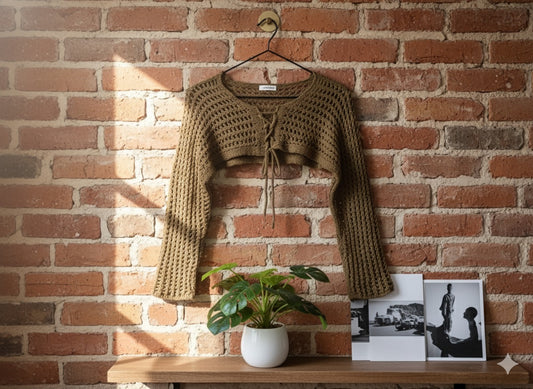 Crochet Lace-Up Shrug