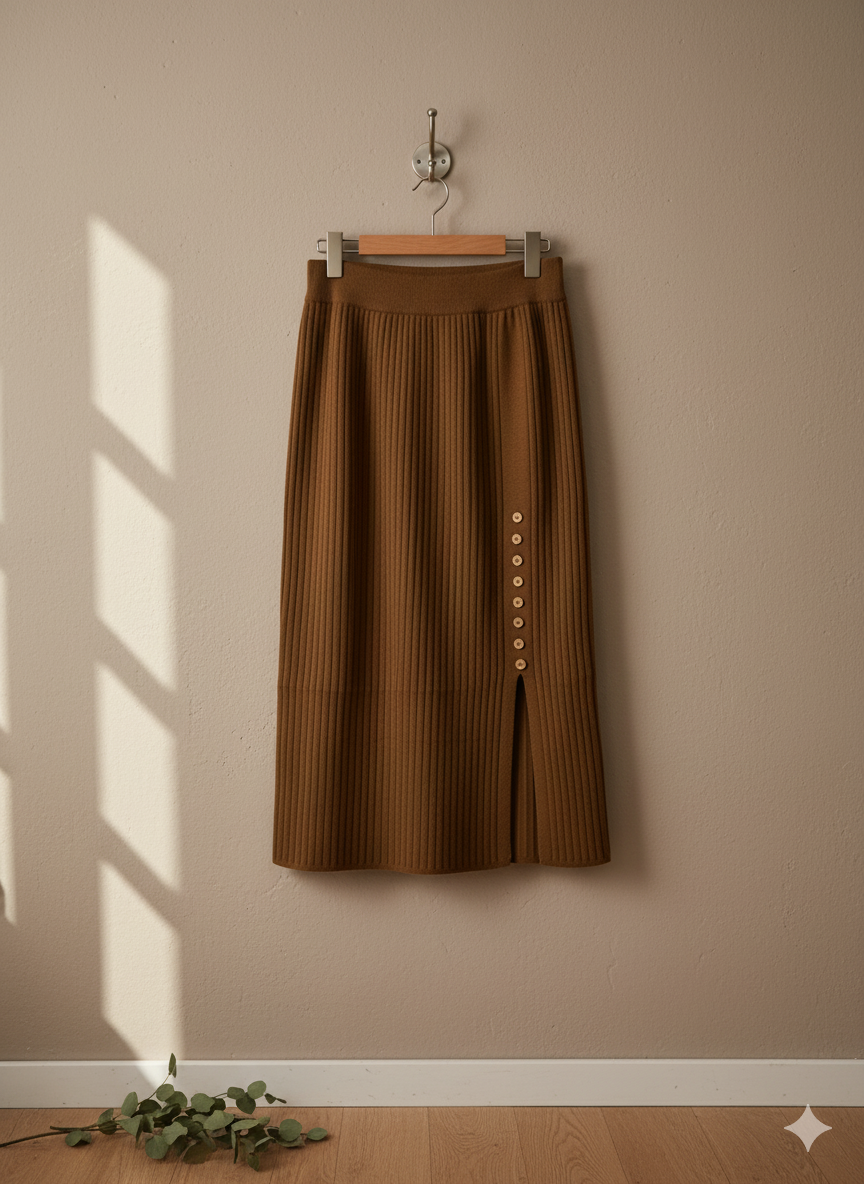 Sleek Form Skirt - Brown
