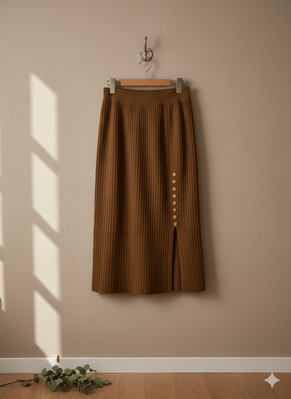 Sleek Form Skirt - Brown