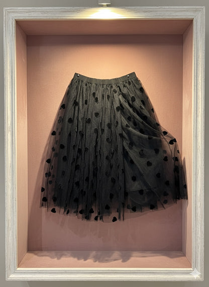 Black Heart Print Skirt