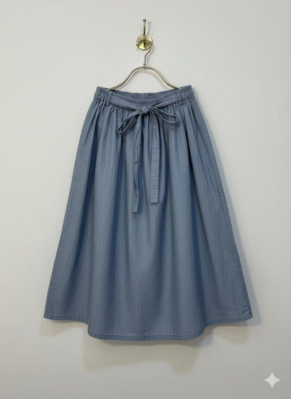 Light Denim Tie-waist skirt