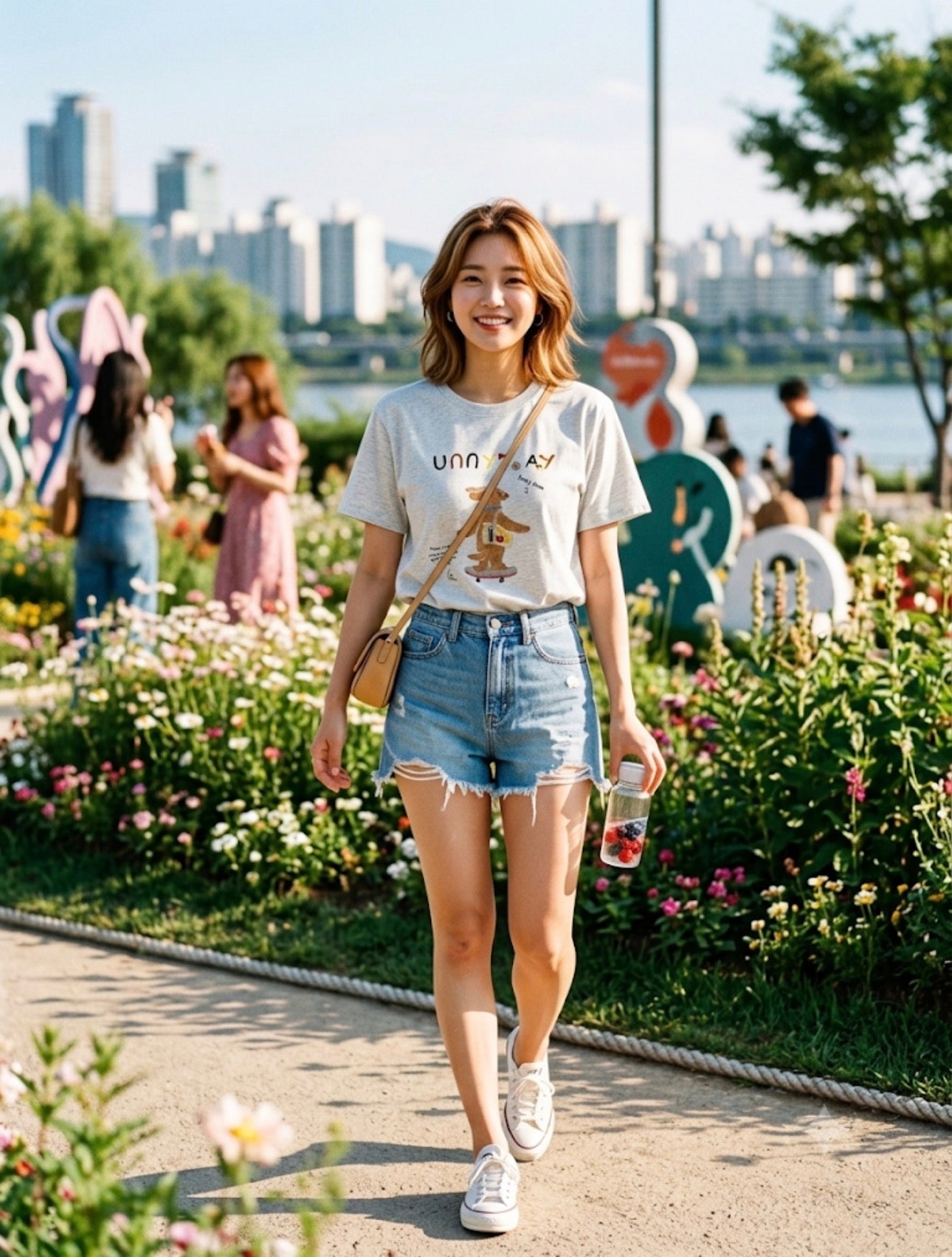 Sunny Day Teddy Tee - Ash