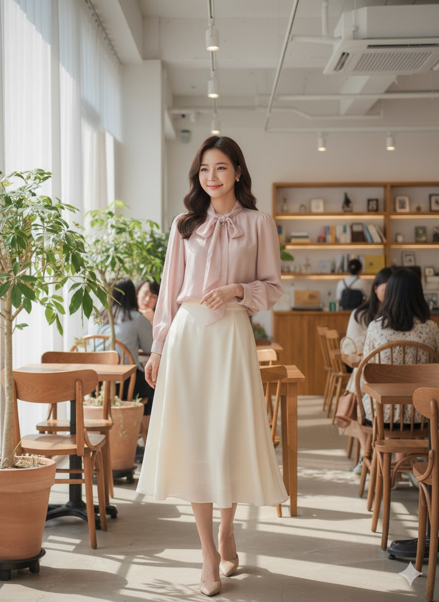 Pussy Bow Blouse - Pink