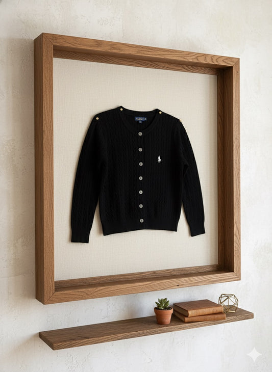 Polo-Knit Cardigan - Black