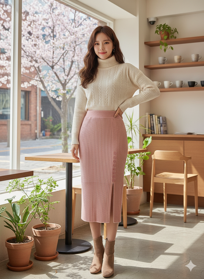 Sleek Form Skirt - Pink